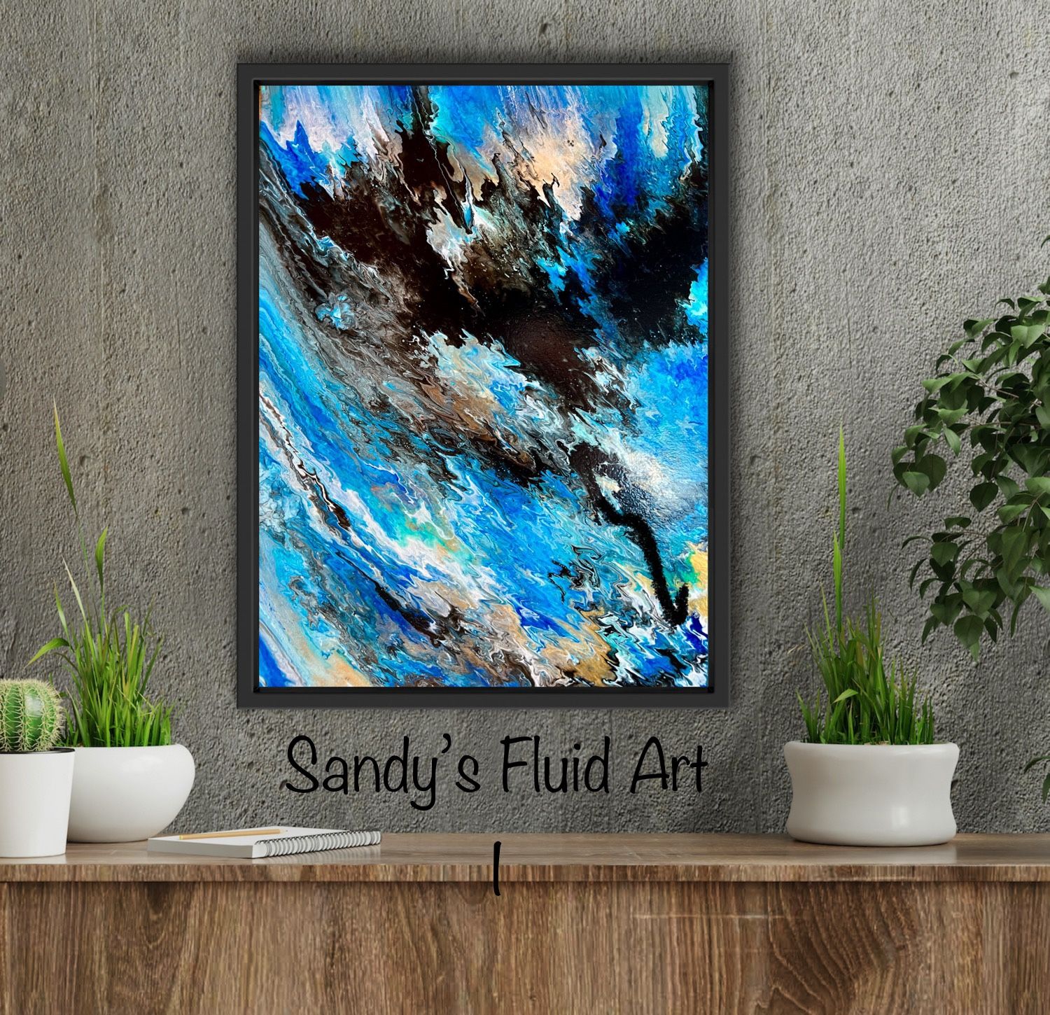 New Original Fluid Art Painting Canvas Size: 16” x 20”