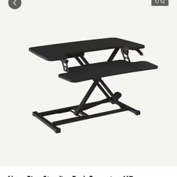 FLEXISPOT Home Office Height Adjustable Standing Desk Converter Black 40" U-Shape with Removable Keyboard Tray