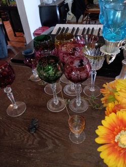 Assorted Colored Wine Glasses
