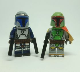 Custom Lego Star Wars Boba & Jango Fett Minifigure Set- New version
