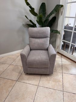 Grey Fabric Manuel swivel rocker accent chair couch