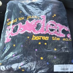 Black And Pink Spider Hoodie Large