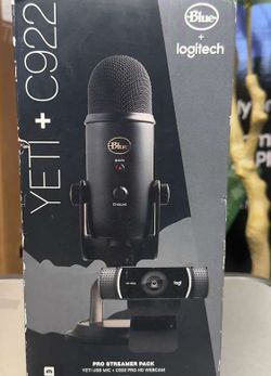 New sealed Blue Microphones Yeti USB Microphone Plus Logitech C922 Pro Streamer HD Webcam with Mic