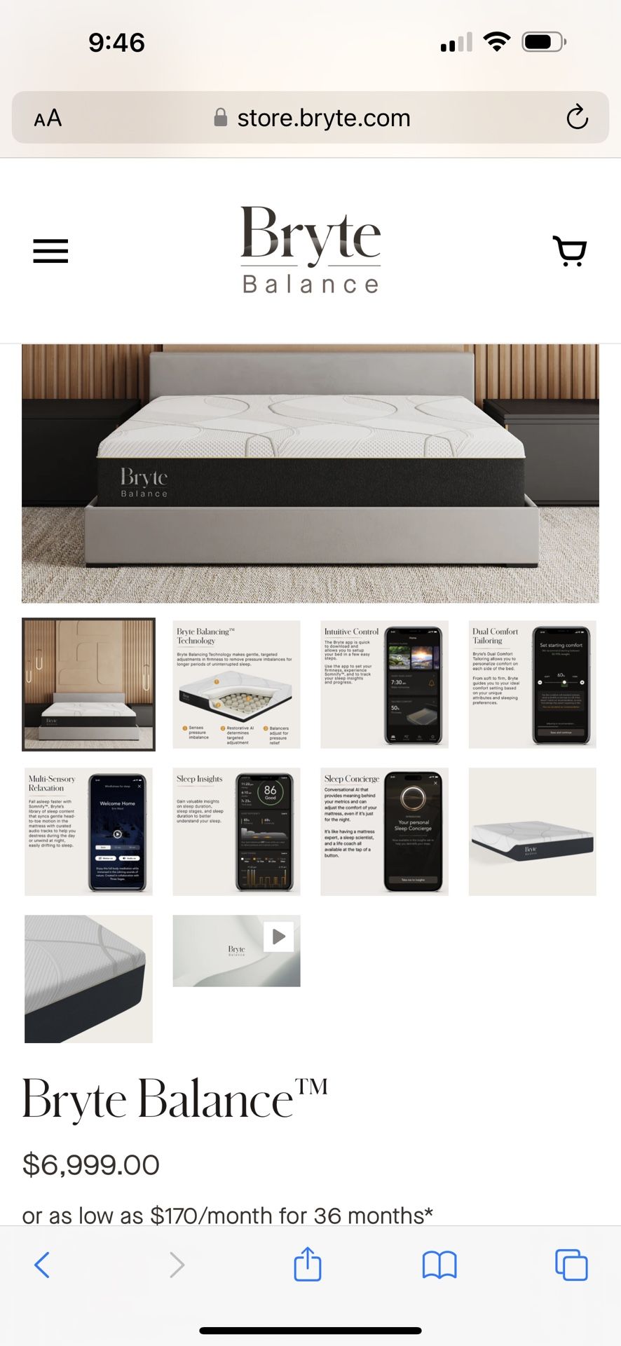 Bryte Balance, Restorative Bed With Somnify