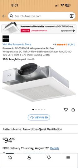 Panasonic bathroom exhaust