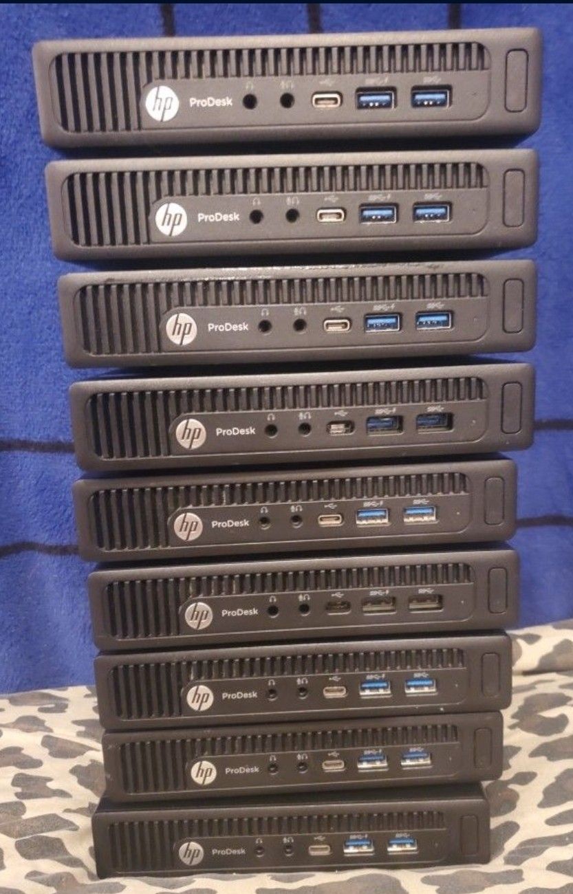 Lot Of 7- HP ProDesk 600 G2  Mini, Intel I5-6500T CPU, 8GB Ram, 120GB SDD M2, HDMI, WIN10 PRO