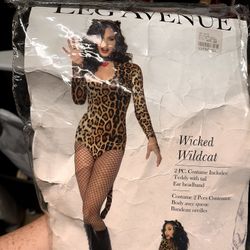 Cat Costume Women’s With Fishnets M/L 