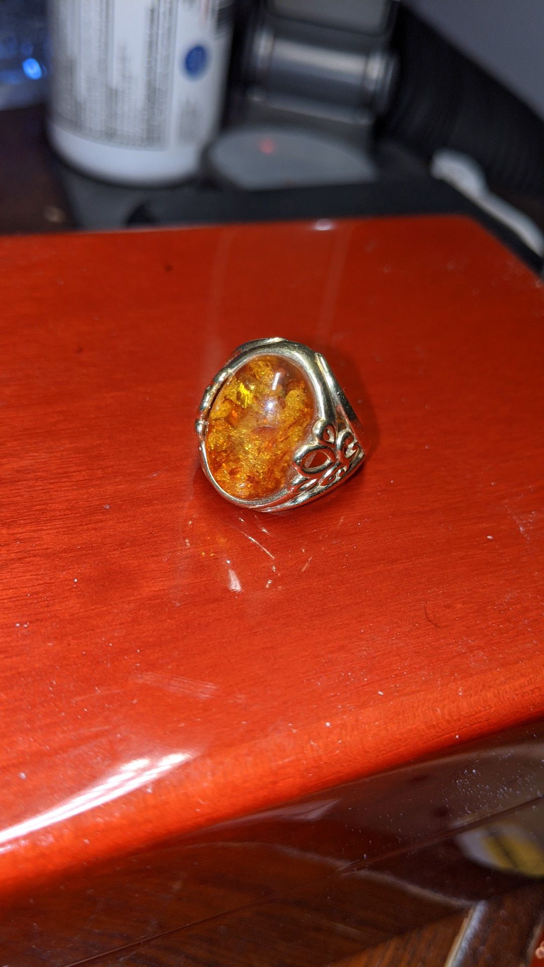 Amber 10k ring