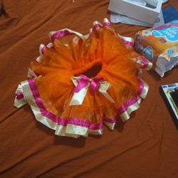 Orange, pink and gold tutu skirt 