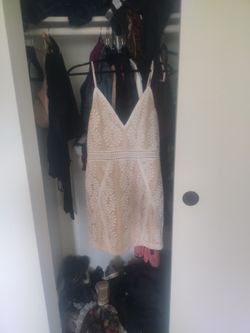 New pretty little thing beige/white lace dress