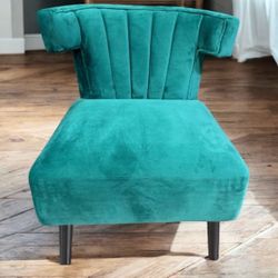 New Green Channel Tufted Armless Wingback Accent Chair 