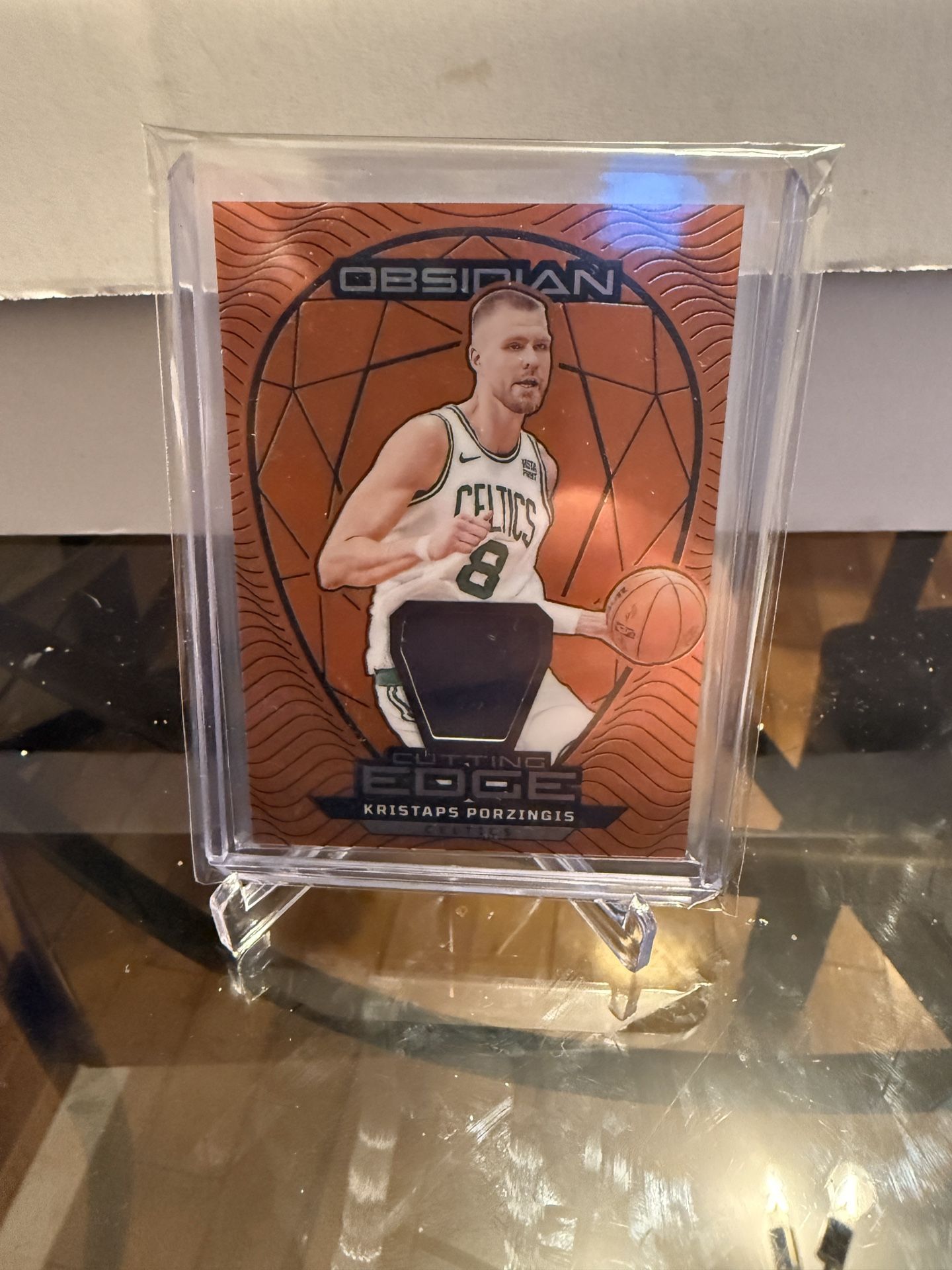 Kristaps Porzingis Orange Flood Cutting Edge Card /99
