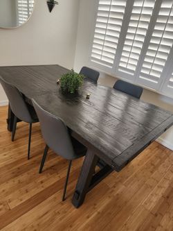 Wood dining table with 4 chairs