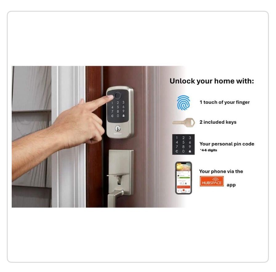 Defiant Smart Fingerprint Deadbolt Satin Nickel Home improvement