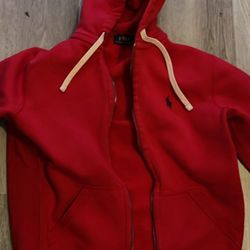 Red Polo Zip Up Size S