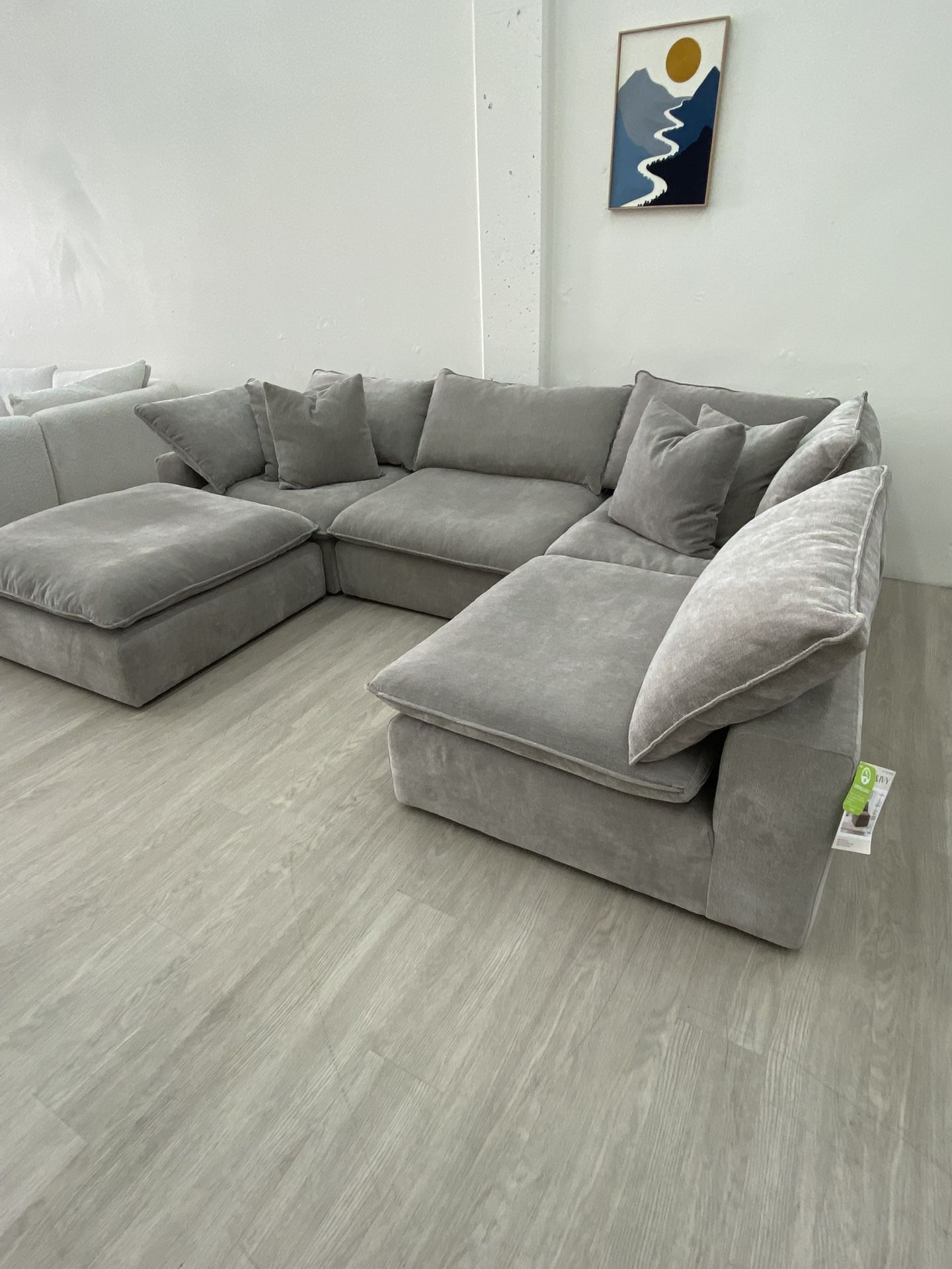 Sereen 5-piece Fabric Modular Sectional Couch, Taupe