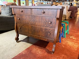 Antique Tiger Oak Four Drawer Dresser