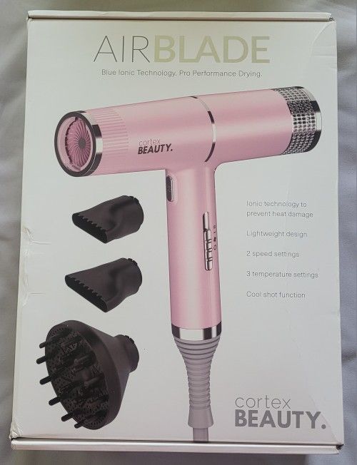 Cortex Beauty Airblade Blue Ionic Technology Pro Performance Hair Dryer Pink