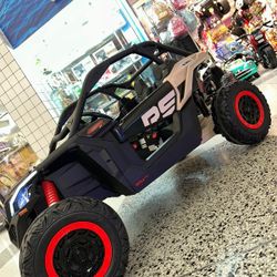 can-am maverick 24v 4x4 Remote control leather seats shocks soft tires screen for videos shocks led lights rubber EVA tires $600