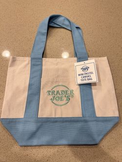 Trader Joe’s Mini Pastel Tote Bag 2025 Viral SOLD OUT  Blue