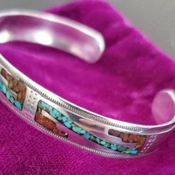 Sterling Silver Navajo Bracelet Turquoise