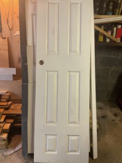 JELD-WEN 24" x 80" Interior Door - 6-Panel Molded Slab - Hollow Core - Bored Ready For Handle