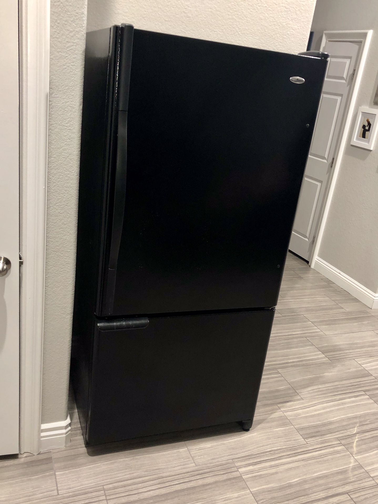 Black Amana Refrigerator