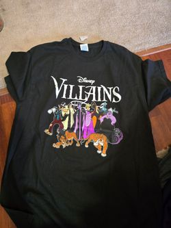 Disney Villains Black Graphic T-Shirt large new