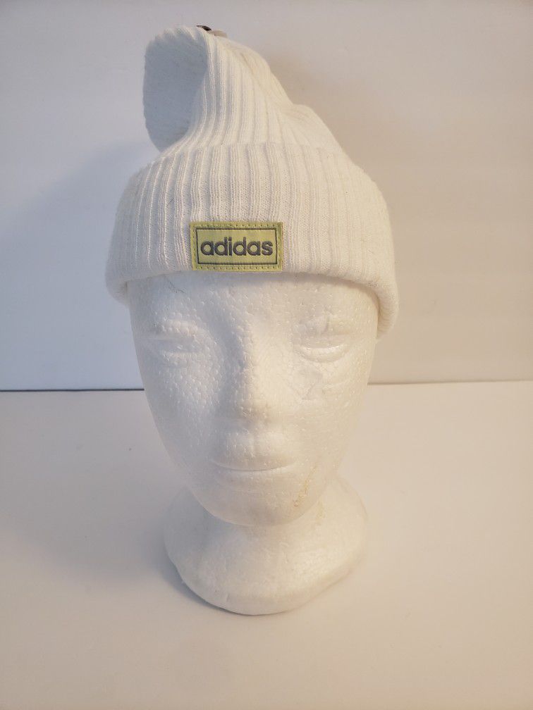 Adidas White Hat Beanie Hat For Sale NEW 