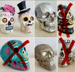 Spooky Halloween Lot of Skulls or buy one Skull /Day of the Dead Decor