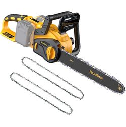ReliaRoads 16-Inch Brushless Chainsaw, 40V (2 x 20V MAX) Cordless Battery Powered Chain Saw Kit (Includes 2 Chains) Compatible DeWALT Battery for Wood
