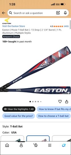 Easton Moxie T-Ball Bat USA 24in