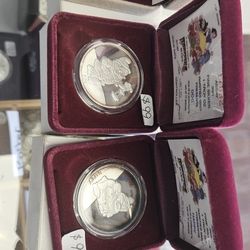 1987 Disney Dwarfs 1 ounce 999 Proof Silver 