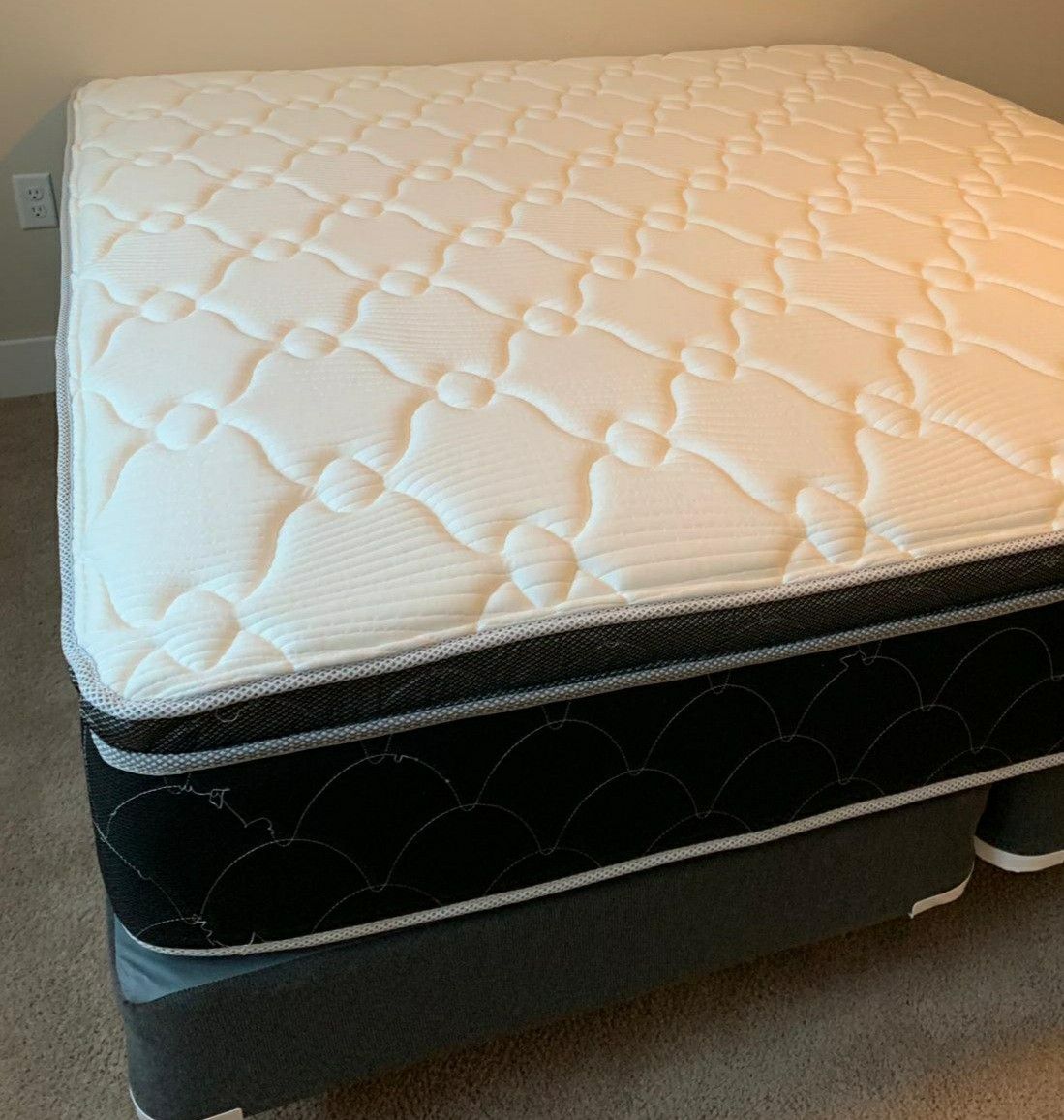 NEW KING MATTRESS PILLOWTOP AND BOX SPRINGS.. bed frame is not included
