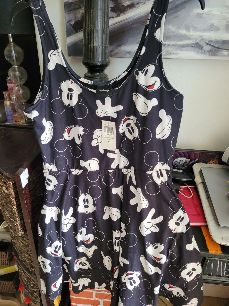 Disney Mickey Mouse Sun Dress With Shirts Attached New
