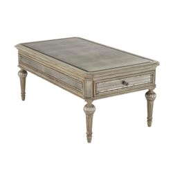 Horchow Dresden Mirrored Antique Coffee Table w/2 Drawers