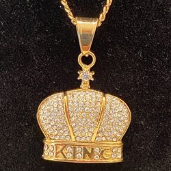 Serious Buyers Only Gold Stainless Steel King Pendant