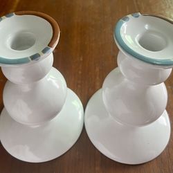 1986-‘96 Dansk International “Mesa White” Candlesticks - Portugal