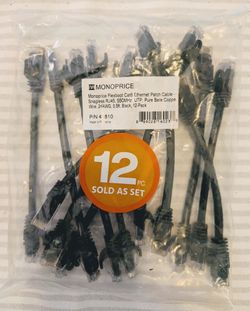 Monoprice , 12-pack, Cat6 Ethernet Patch Cable