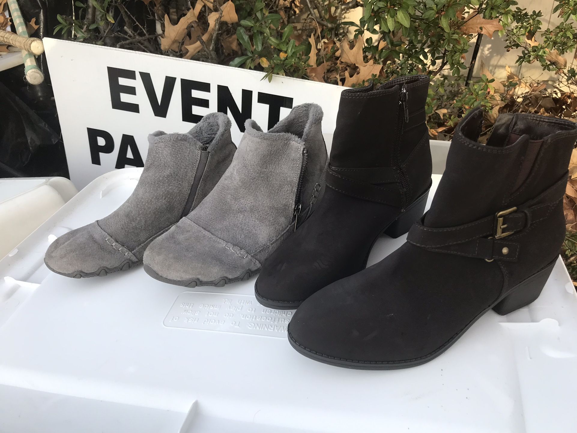 Lnew Leather Sketchers And Zip Up Boots Size 7M Only $15 Each