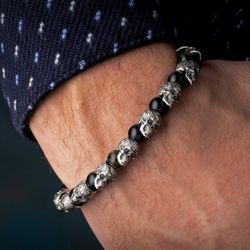 WILLIAM HENRY HAWKEYE SUGAR SKULL  BRACELET 