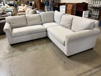 POTTERY BARN Light Pebble Grey Down Filled 3 Piece Sectional Sofa