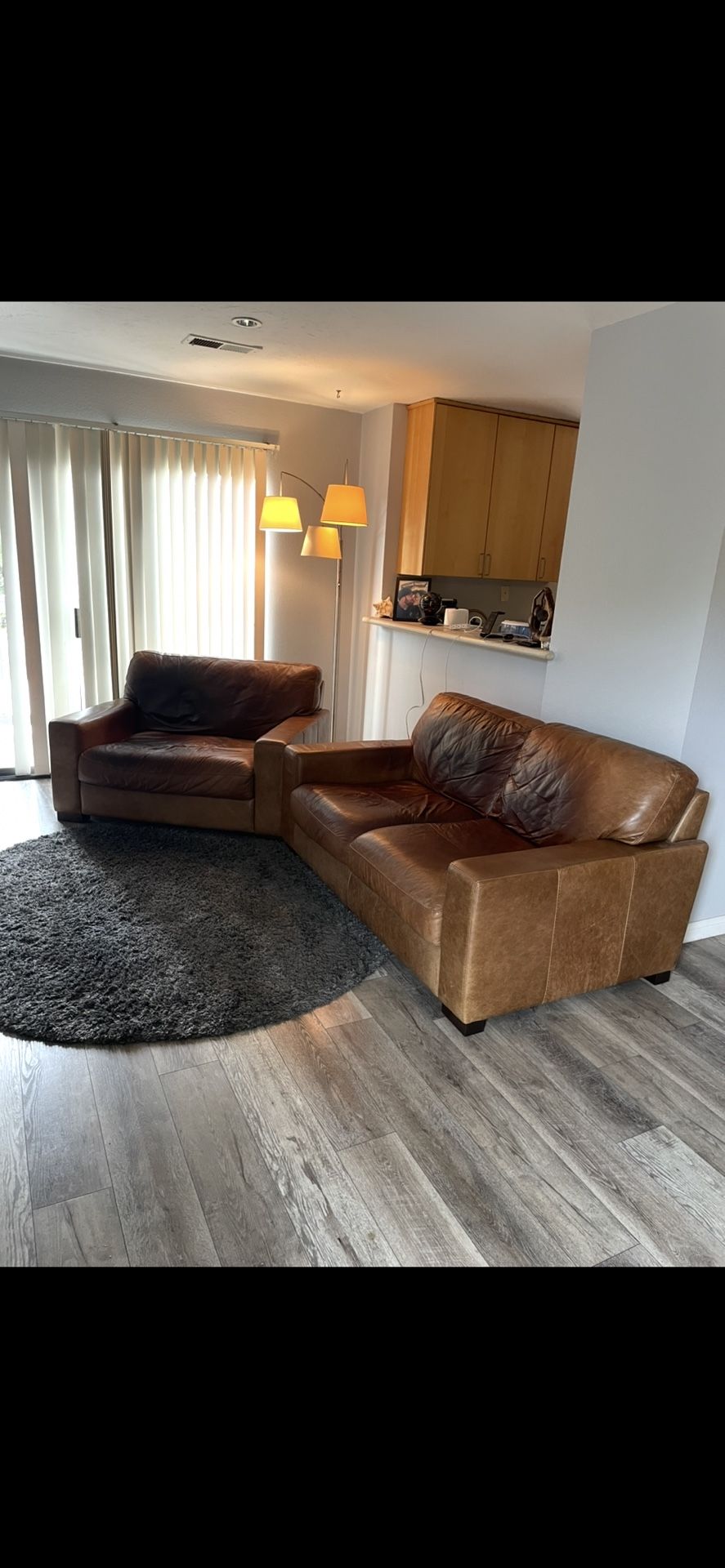 Leather Couch & Extra Wide Chair