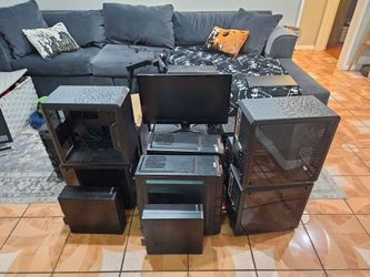 Lot of PC Cases, Parts, and monitors