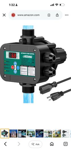 Smart Adjustable Pressure Switch for Well Pump with Dry-Run Protection Automatic Water Pump Control, For Submersible, Shallow Well, Garden, Jet, Self-