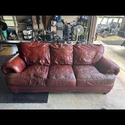 Leather Sofas With Ottoman (Delivery Available)