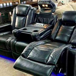 Black Power Reclining Sofa