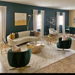 Full Living room Art deco / Sofa / Accent / Credenza / Coffee table 