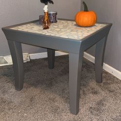 Two Refinished wood end tables