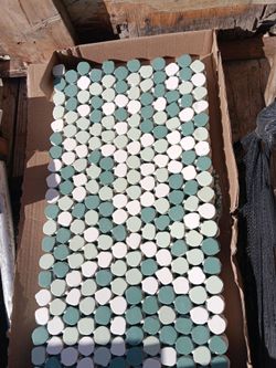 Green Pebble Look Mosaic Tile...Penny Tile 12x24
